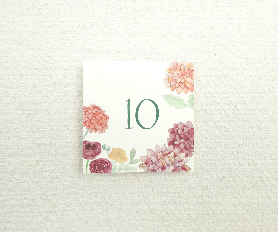 Autumn Bouquet table number