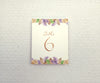 Autumn trees with ferns table number