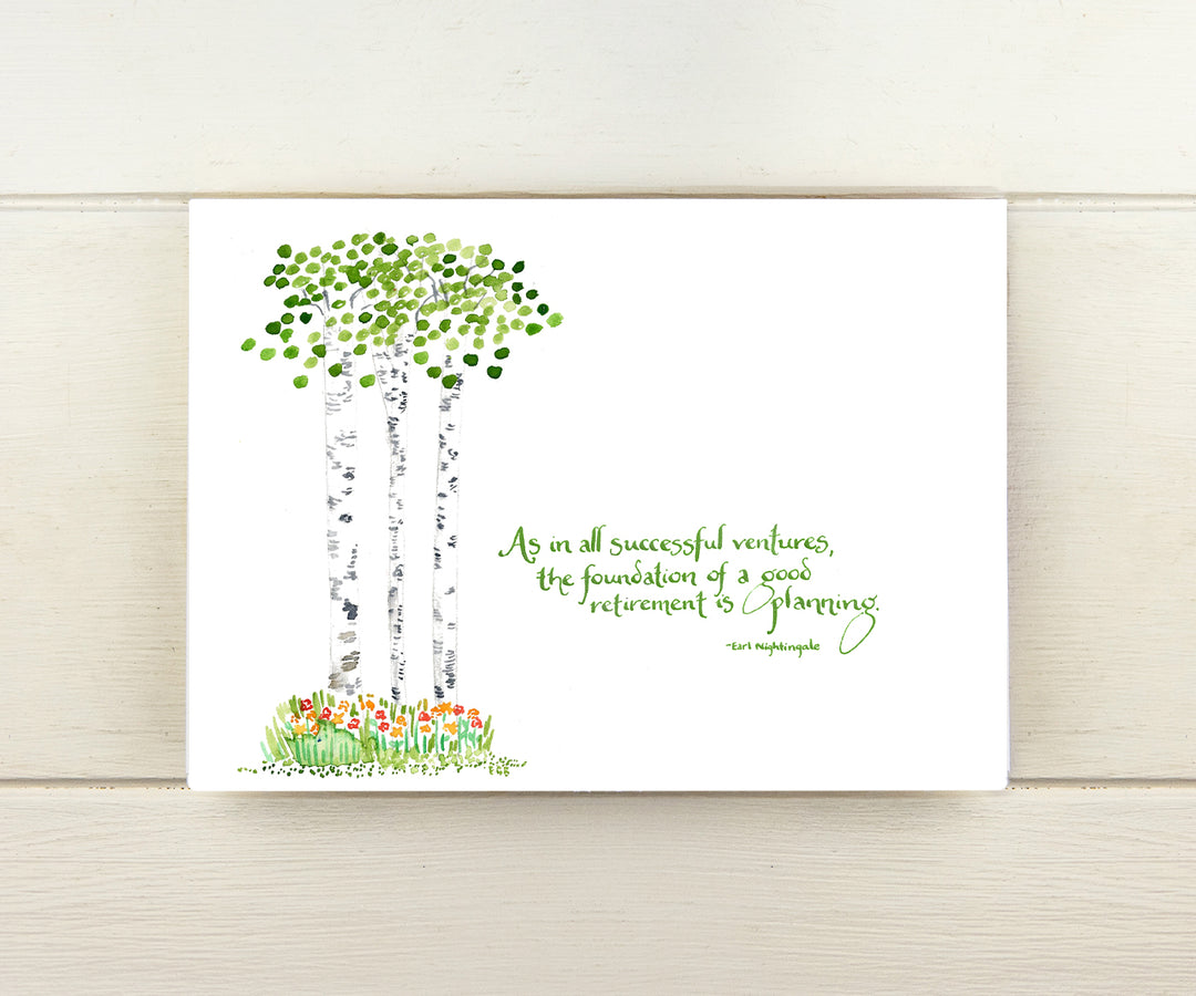 Birch Tree Quote Retirement Card