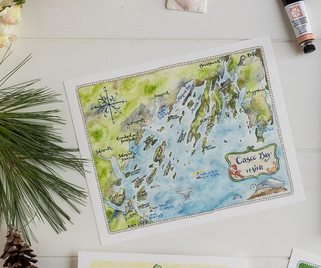 Map of Casco Bay, ME