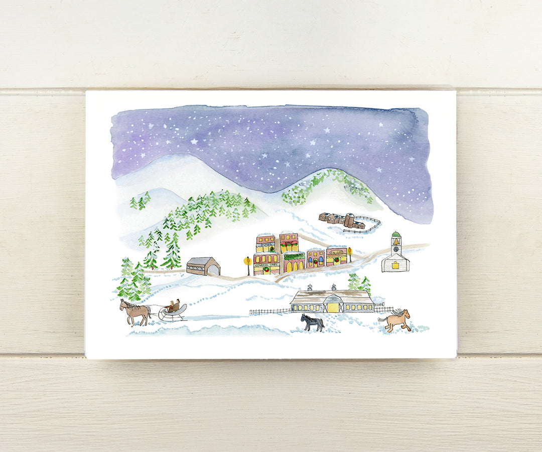 Charming Village Holiday Card