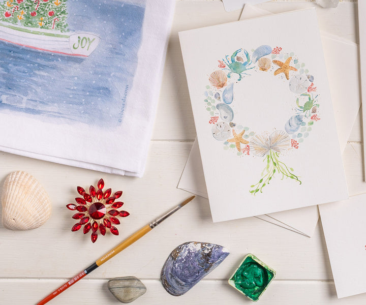 Sea Wreath Holiday Card