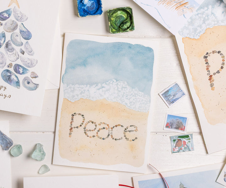 Beach Rocks Holiday Card