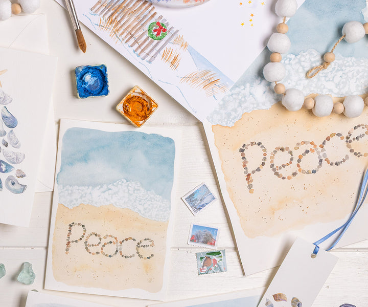 Beach Rocks Holiday Card