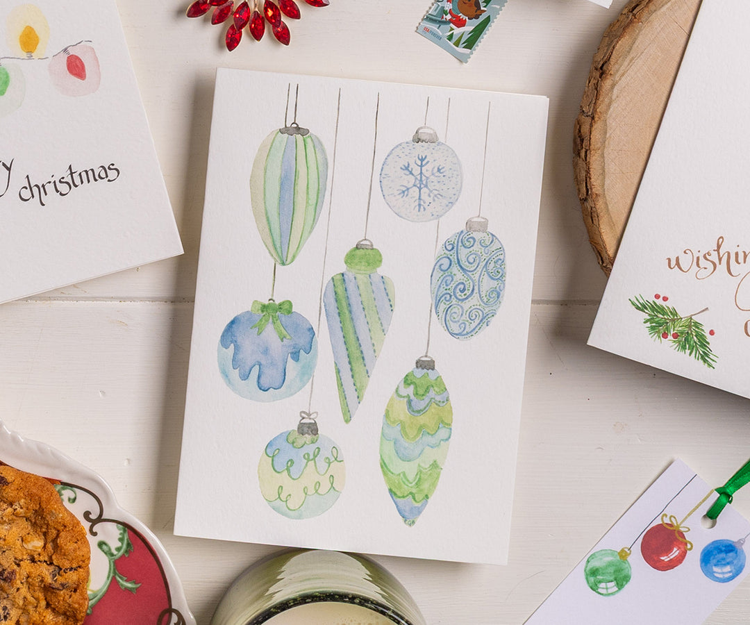 Glass Ornaments Holiday Card