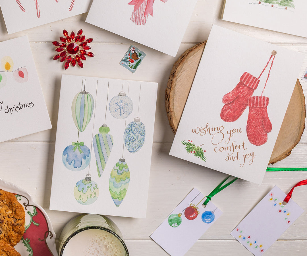 Glass Ornaments Holiday Card
