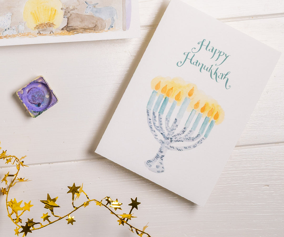 Menorah Hanukkah Card