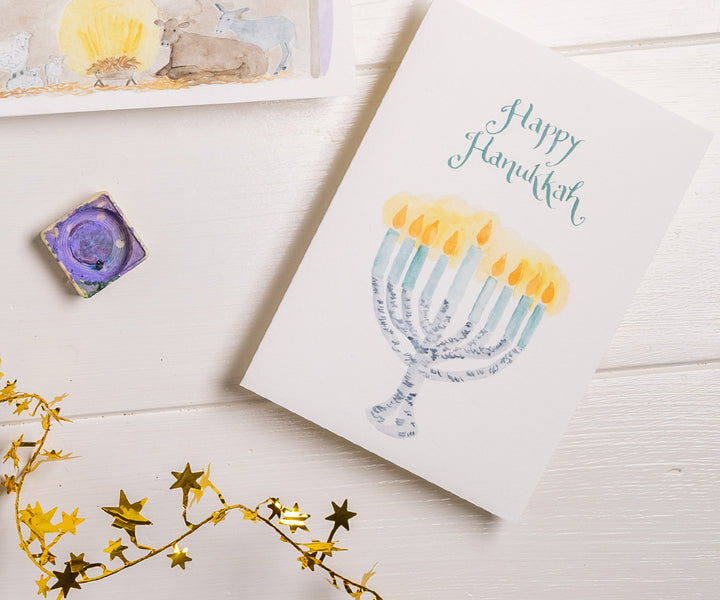 Menorah Hanukkah Card