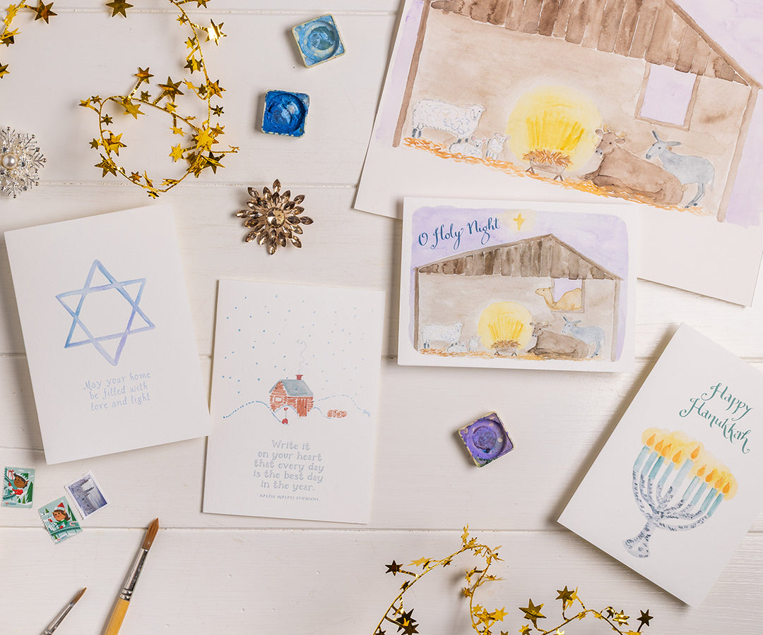 Menorah Hanukkah Card