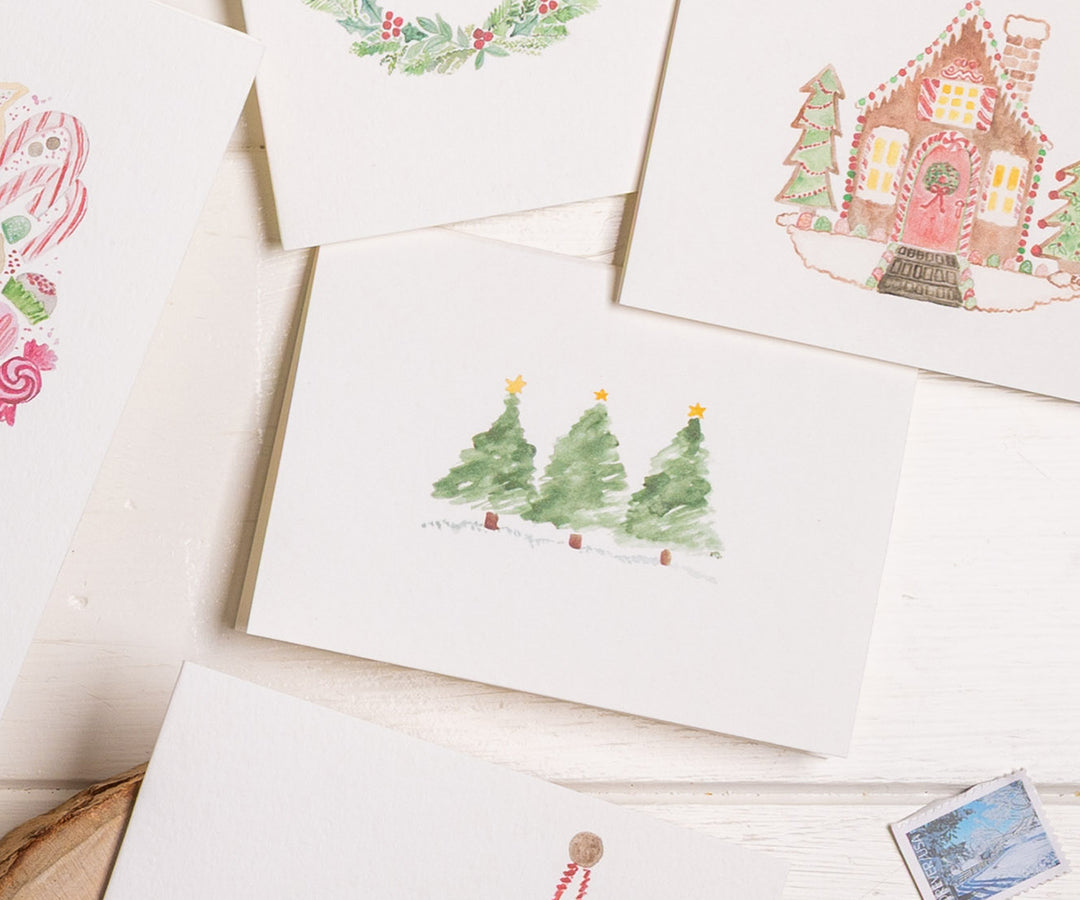 3 Trees Holiday Note Cards