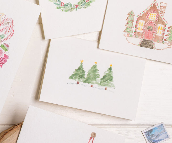 3 Trees Holiday Note Cards