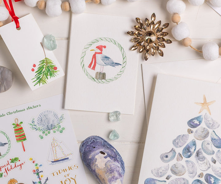 Festive Gull Holiday Note Cards