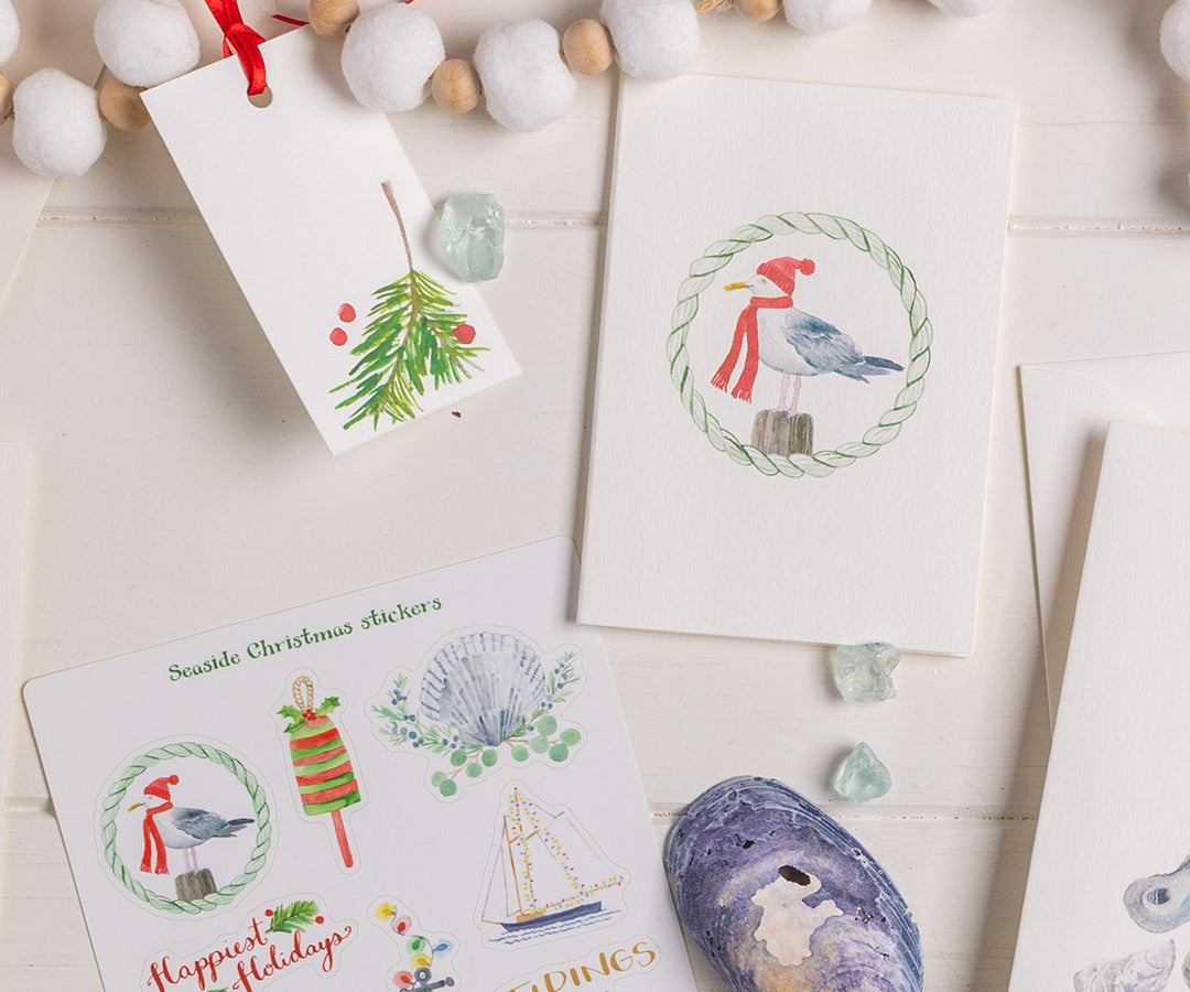 Festive Gull Holiday Note Cards