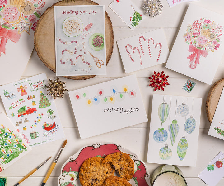 Popcorn and Cranberries Christmas Card