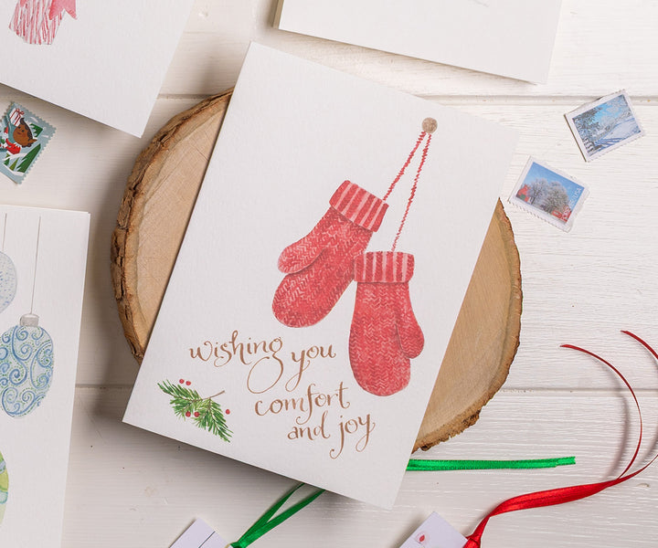 Red Mittens Holiday Card