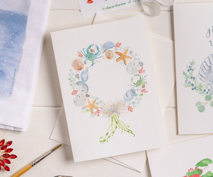 Sea Wreath Holiday Card
