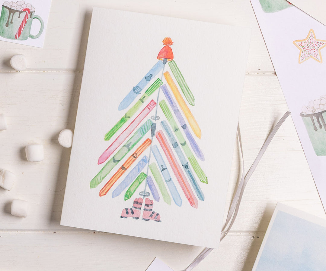 Ski Tree Holiday Card