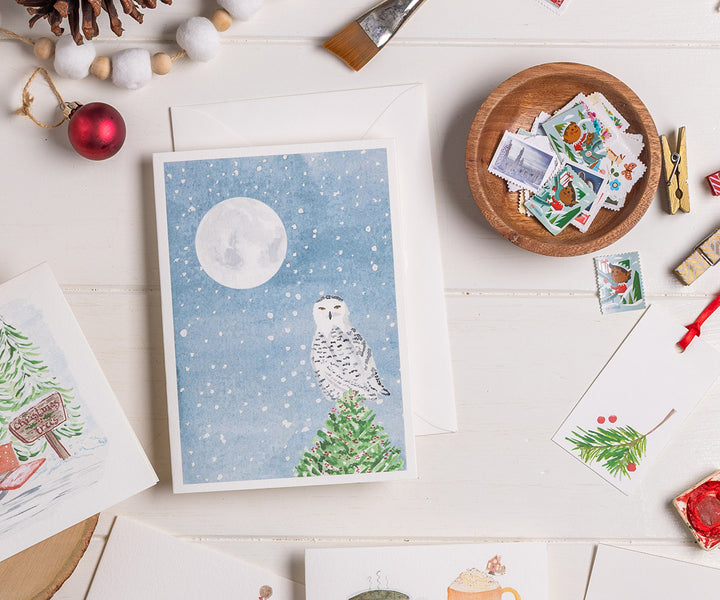 Snowy Owl Holiday Card