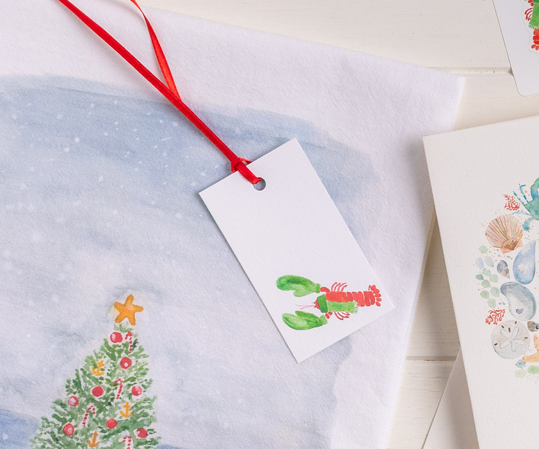 Lobster Holiday Christmas Gift Tags