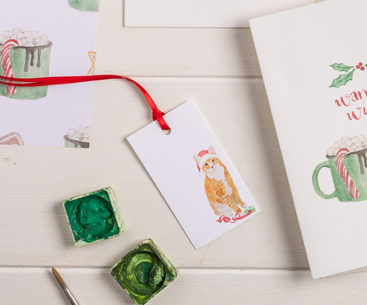 Ribbon Kitty Christmas Gift Tags