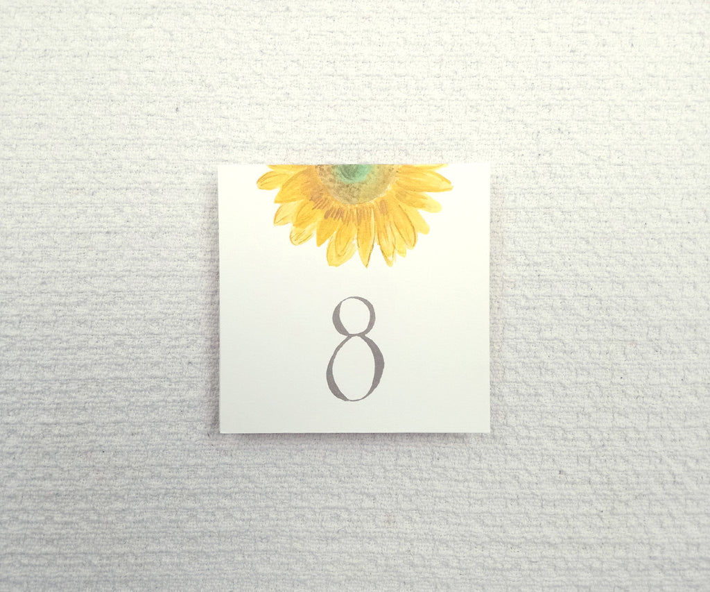 Classic Sunflower Table Number
