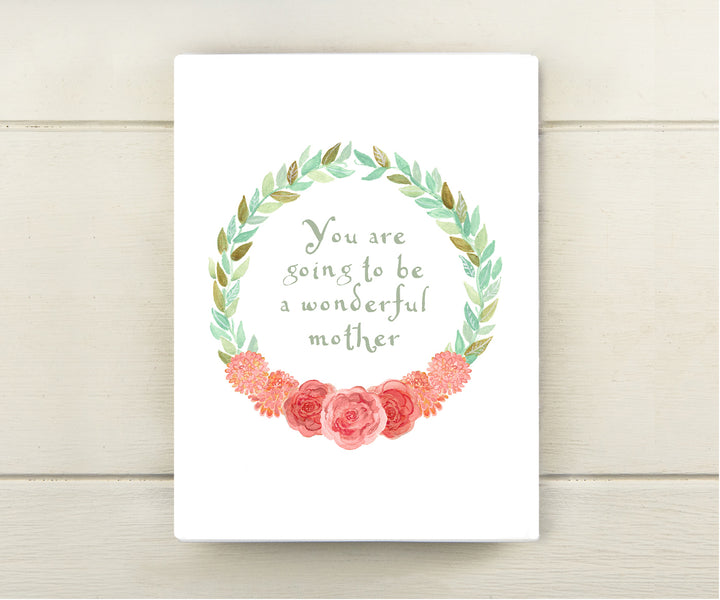 Floral Wreath Mom-to-be Mother's Day Card