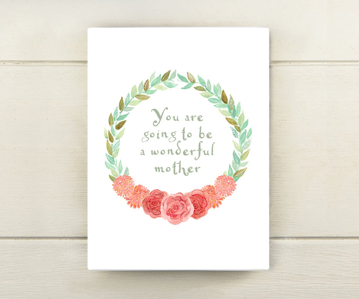 Floral Wreath Mother-to-be Card