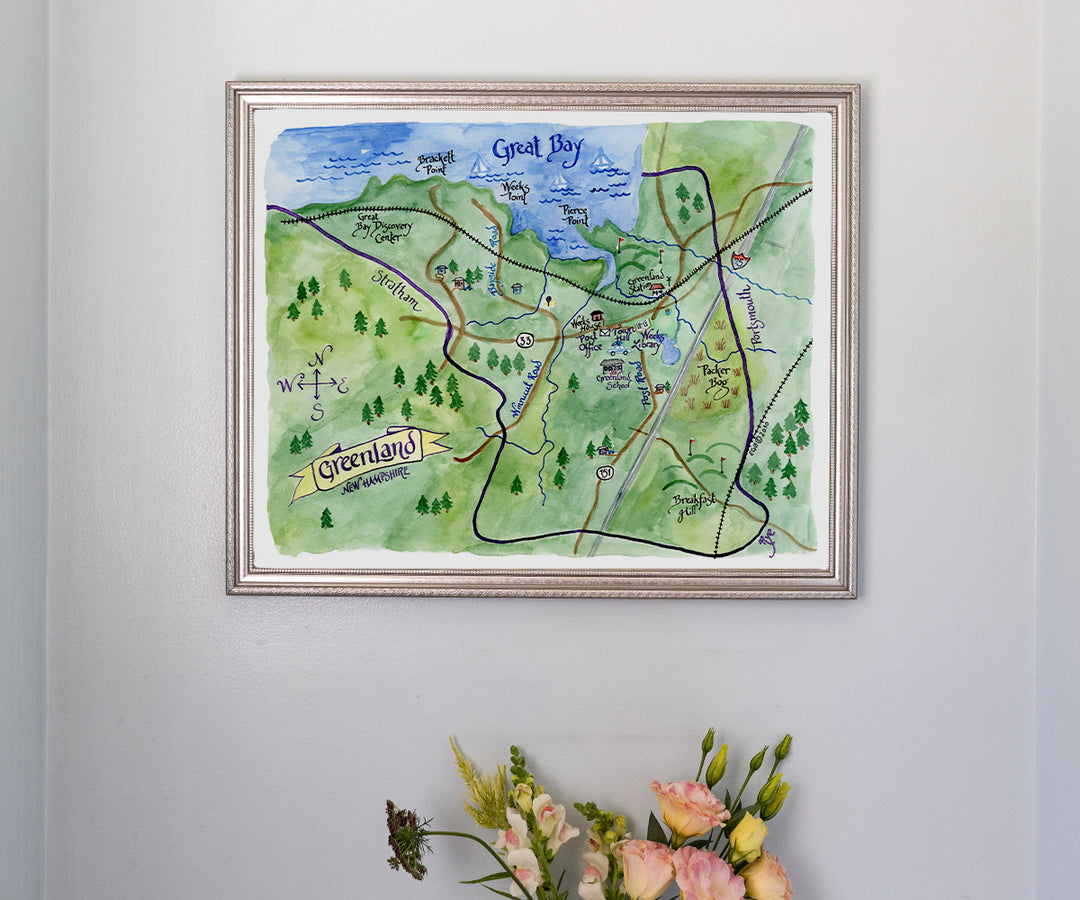 Map of Greenland, NH