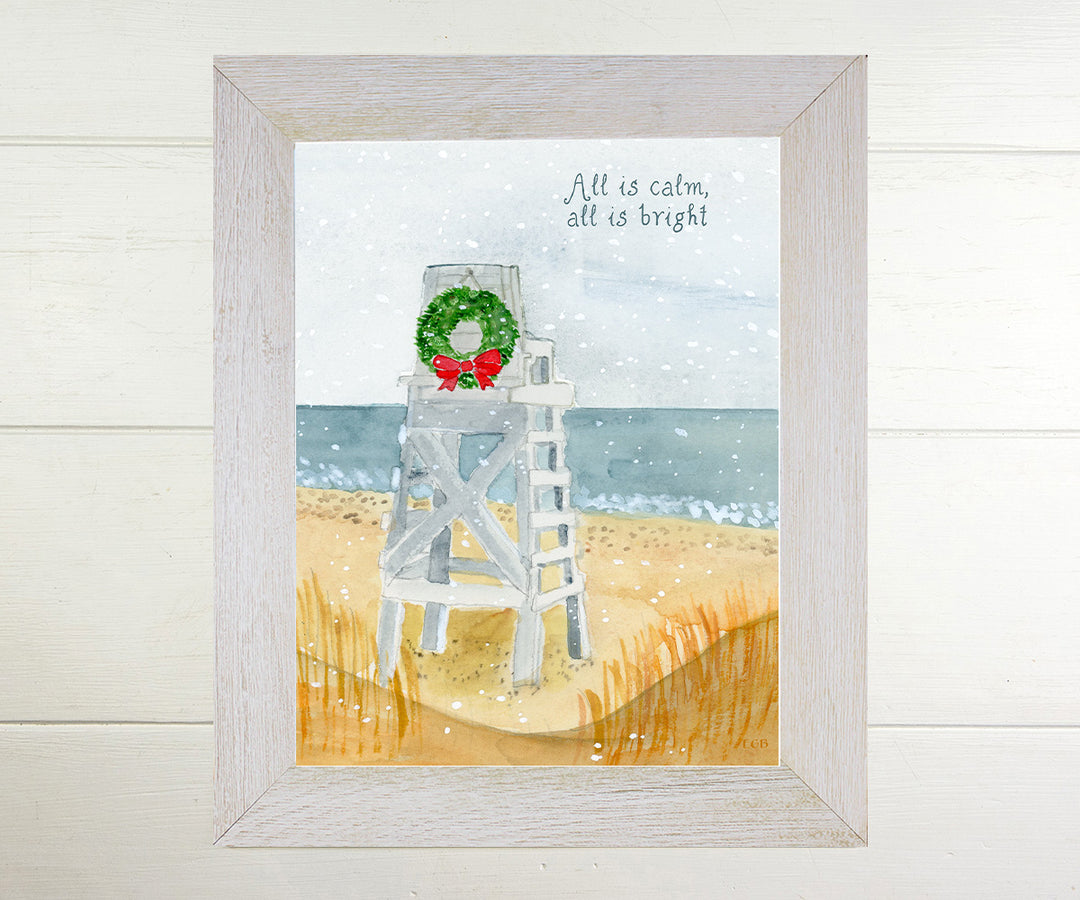 Lifeguard Stand Christmas  Print