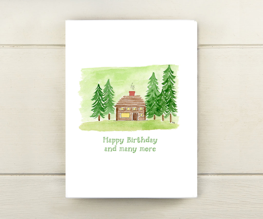 Log Cabin Birthday Card