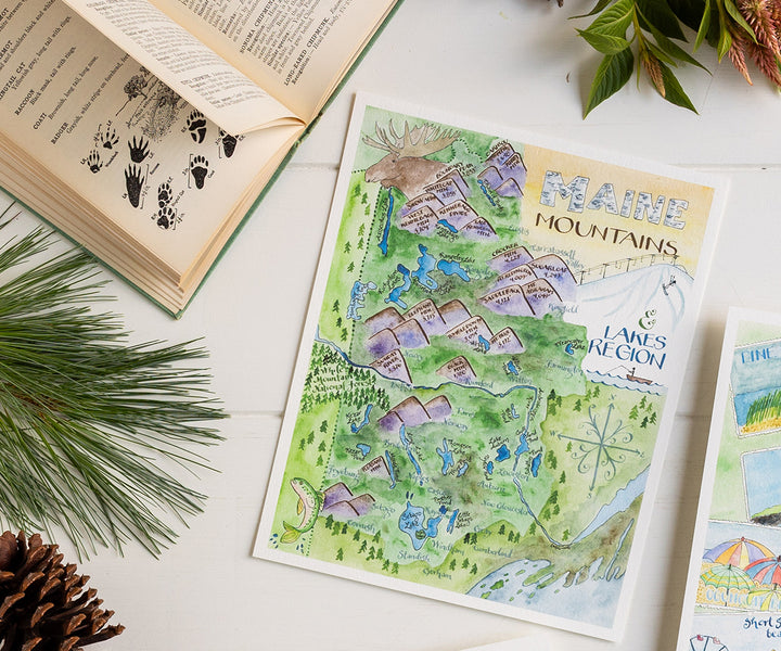 Map of Maine Mountains & Lakes Region