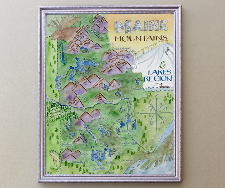 Map of Maine Mountains & Lakes Region