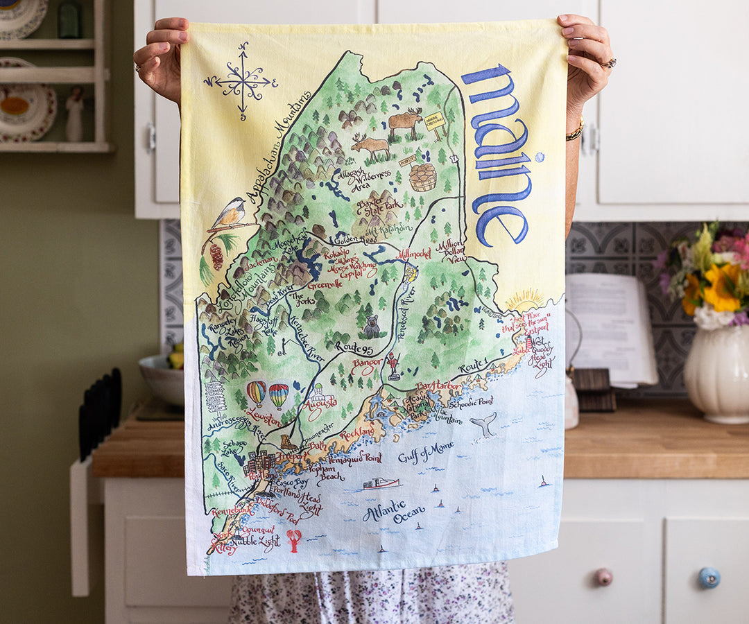 State of Maine Tea Towel