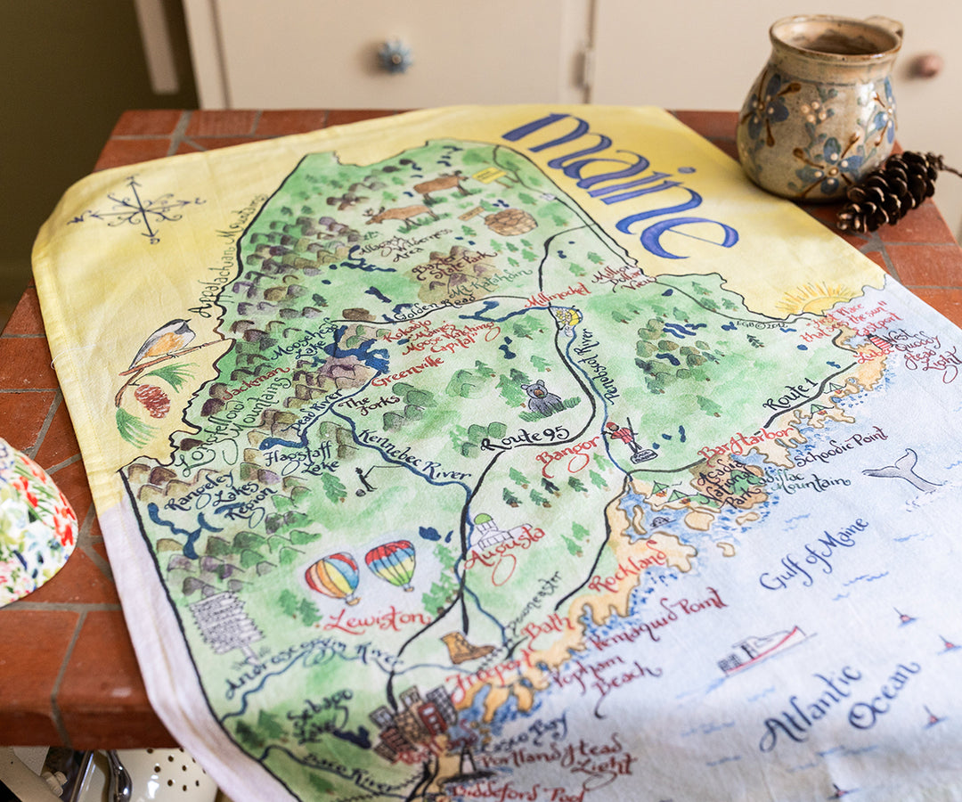 State of Maine Tea Towel