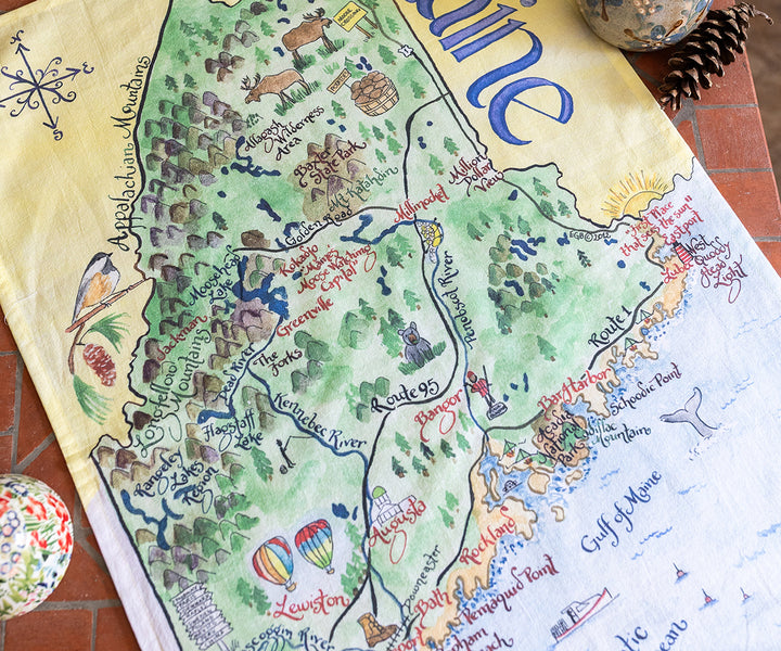 State of Maine Tea Towel