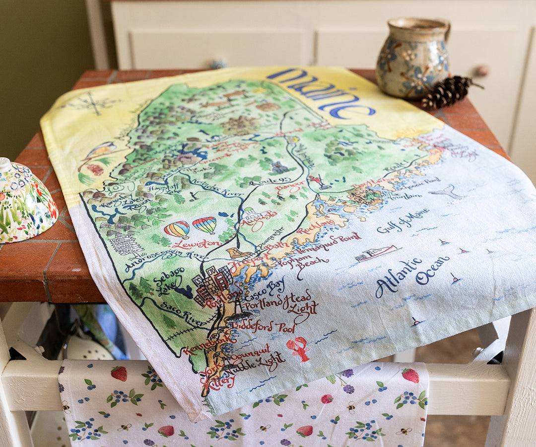 State of Maine Tea Towel