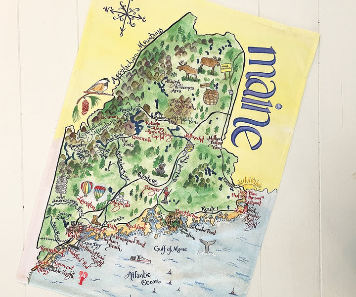 State of Maine Tea Towel