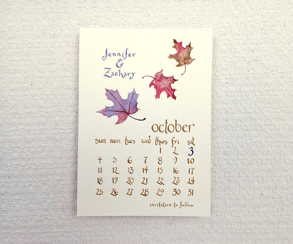 maple leaves save the date