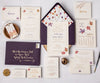 Maple leaves wedding invitation suite