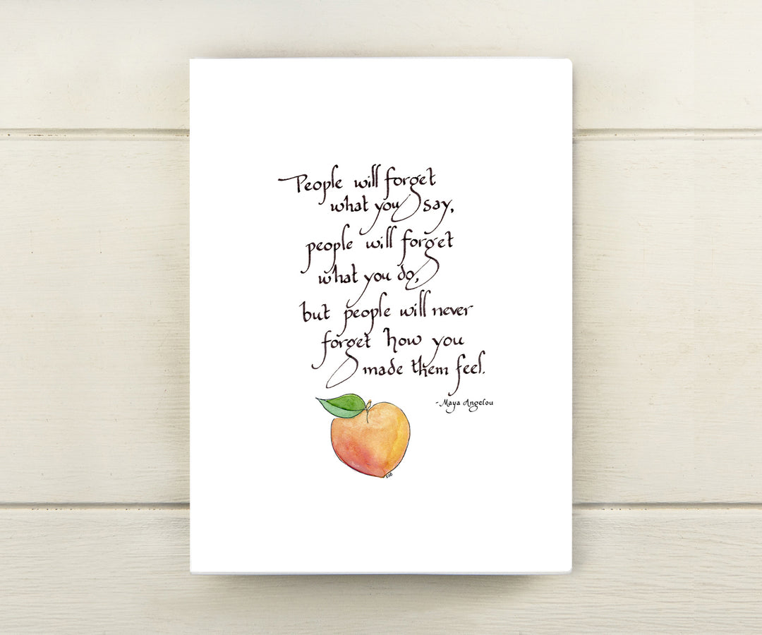 Maya Angelou Peach Quote Card