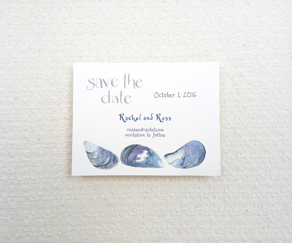 Mussel Shell Save the Date