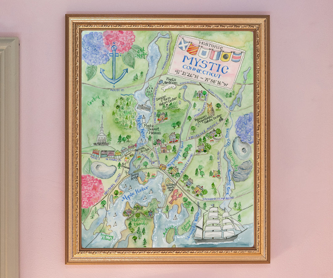 Map of Mystic, Connecticut