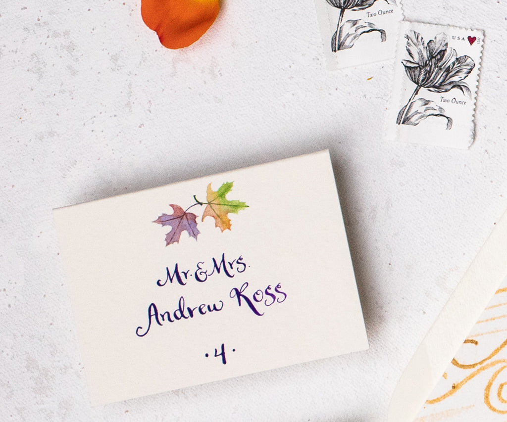 October Leaves wedding Place card