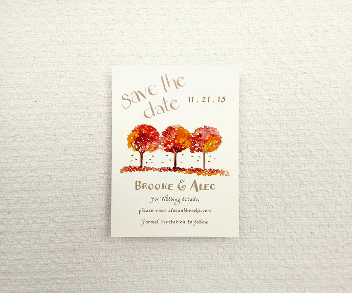 October Leaves Save the Date