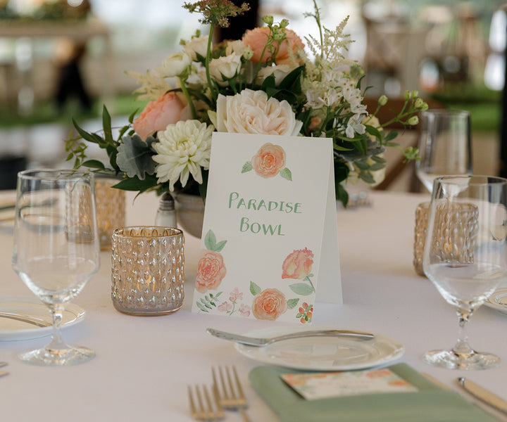 Peach Blossoms Table Number-Nadra Photography