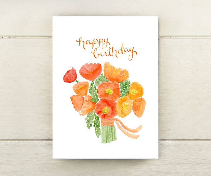 Poppies Birthday Card