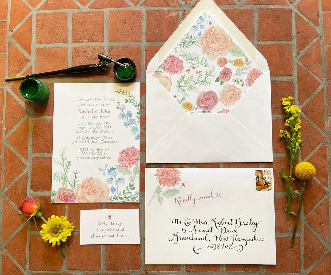 Vintage Mixed Floral Invitation