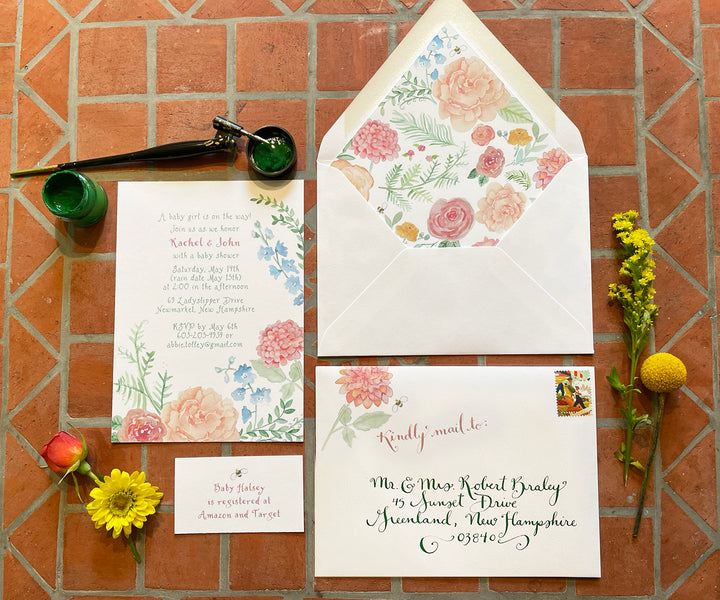 Vintage Mixed Floral Invitation