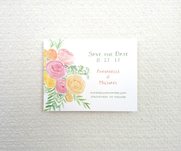 Roses with Greens Save the Date