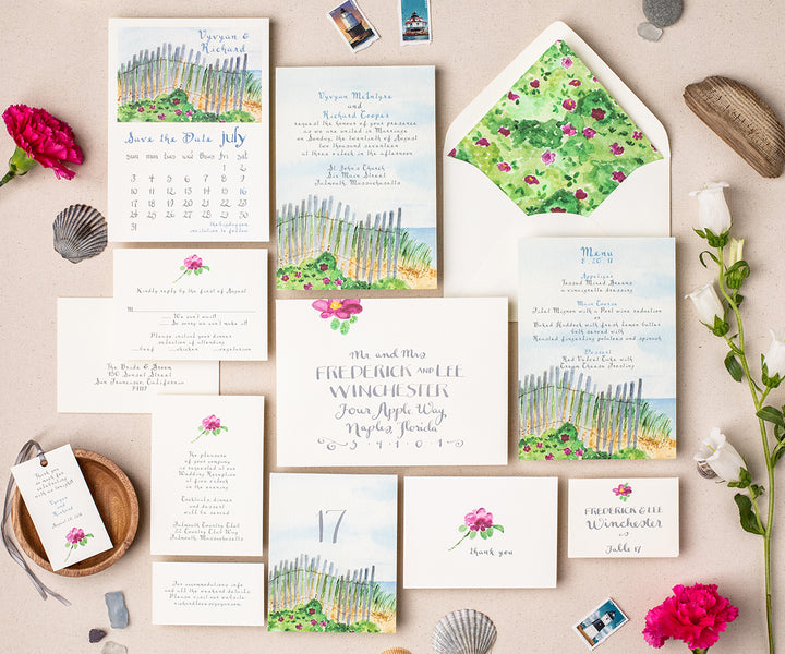 Salty Air wedding invitation suite